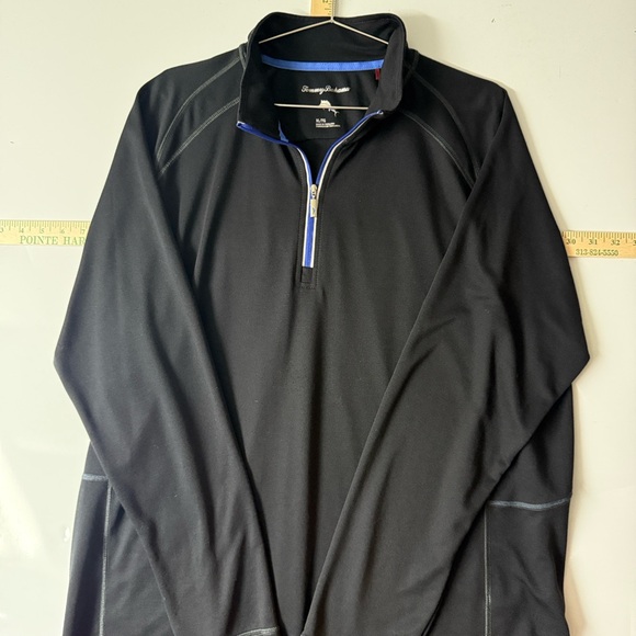 NWOT - Tommy Bahama Black and Blue Quarter-Zip Jacket - Picture 1 of 12